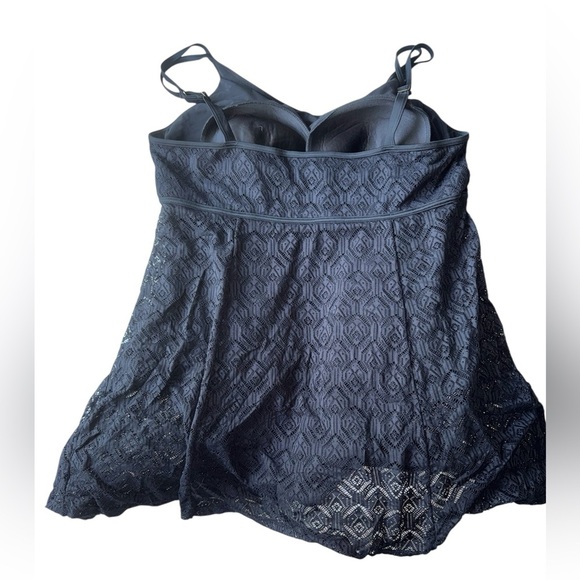 Swimsuits For All Black Crochet Lace Swim Dress Size 24 - Picture 3 of 7